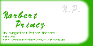 norbert princz business card